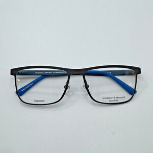 Prodesign Denmark Eyeglasses Frames 1449 c.6631 Gray Blue Rectangle 58-17-145